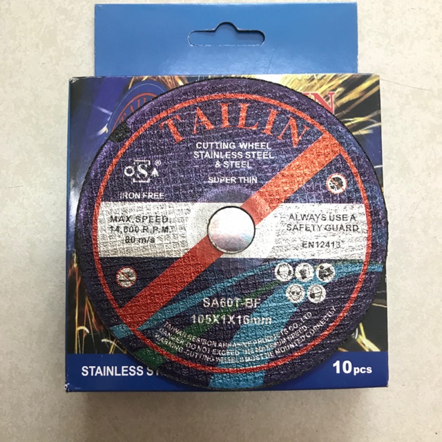 10pcs TAILIN Cutting disc 4”(105x1x16mm)Superthin | Shopee Philippines