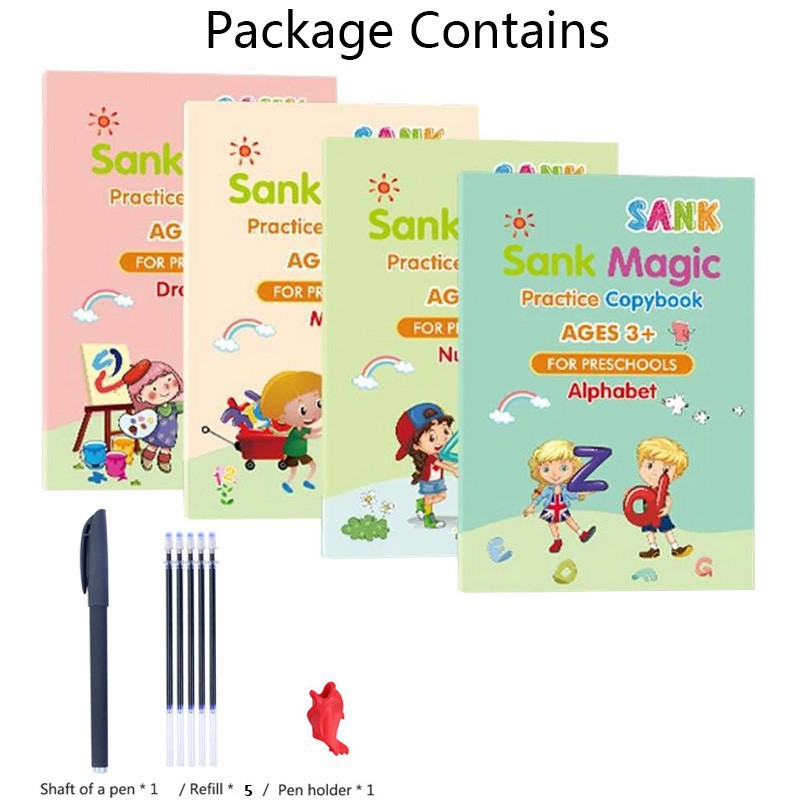 SANK Magic Practice Writing Book Reusable Learning Copybook Reading ...
