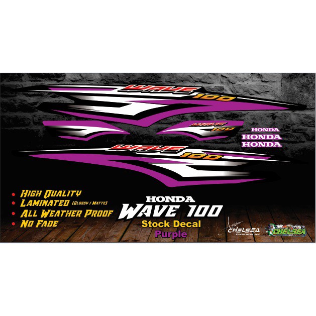 Honda Wave 100 Stock Decals / Stickers with freebies | Shopee Philippines