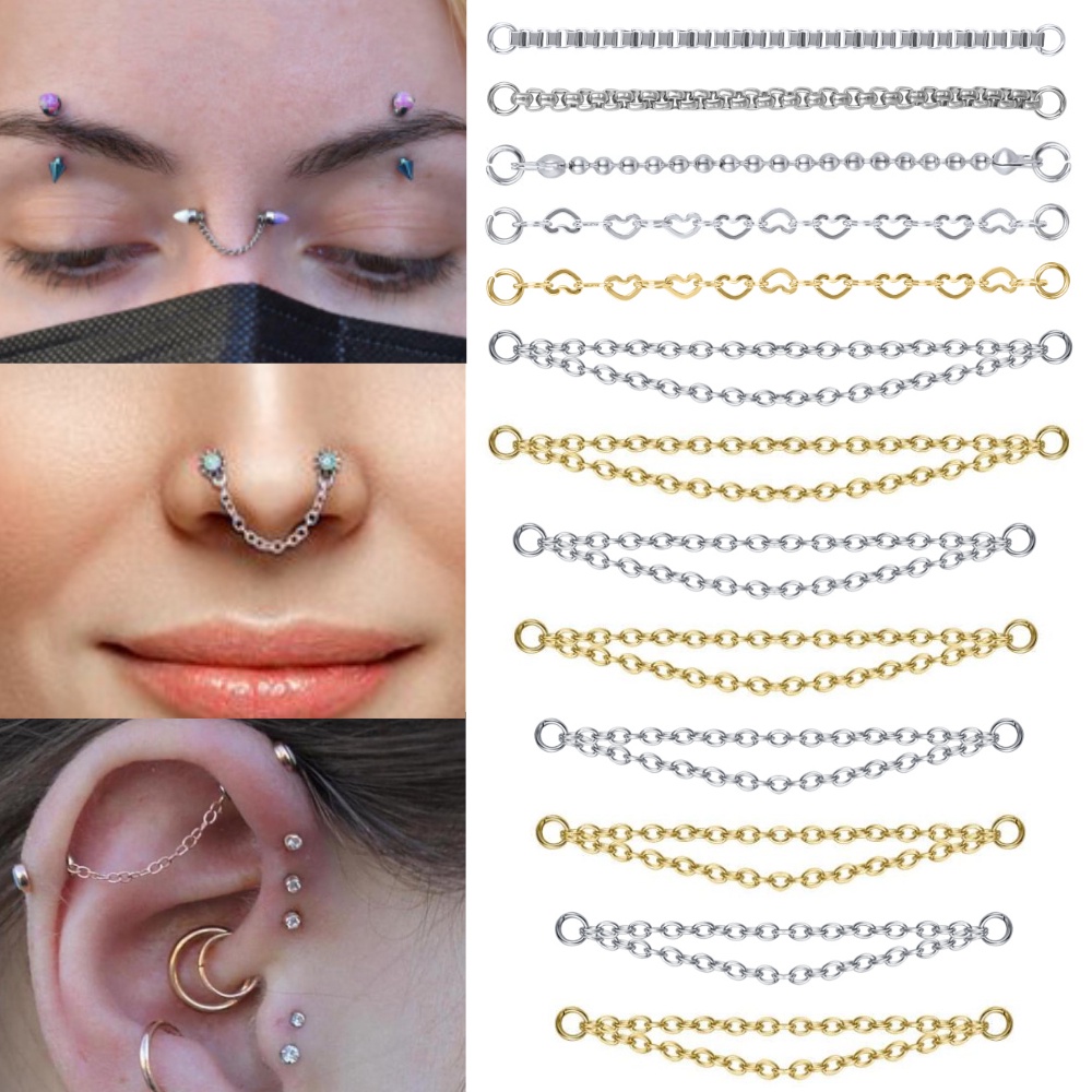 Double nostril deals chain jewelry