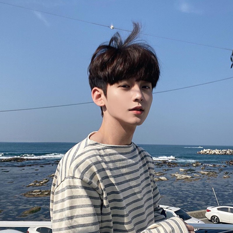 Men's wig Korean handsome short hair wig invisible seamless natural