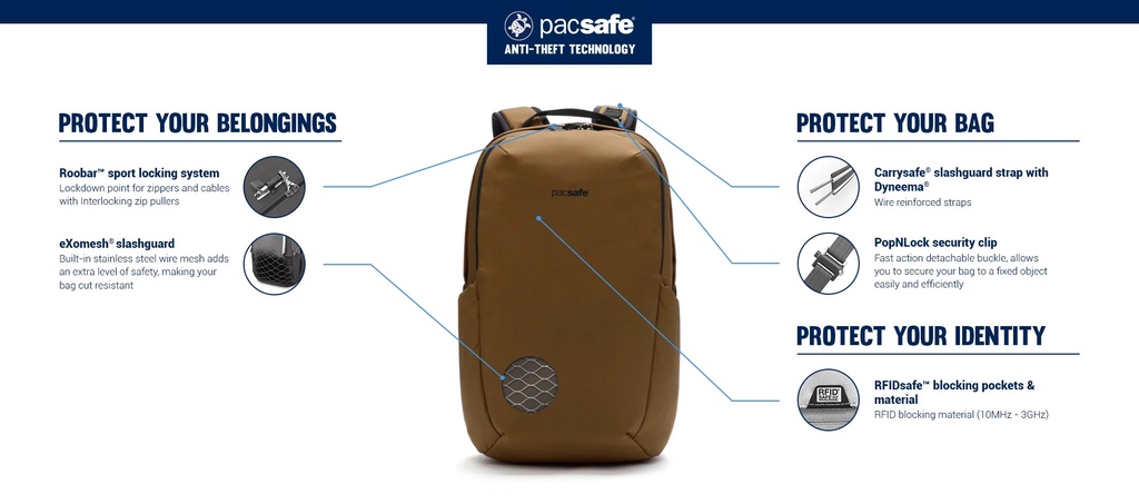 Pacsafe Vibe 25L Anti-theft Backpack Shopee Philippines