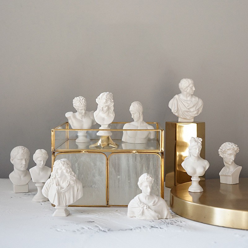 Portraits Bust Mini Gypsum Statue Drawing Practice Crafts Plaster ...