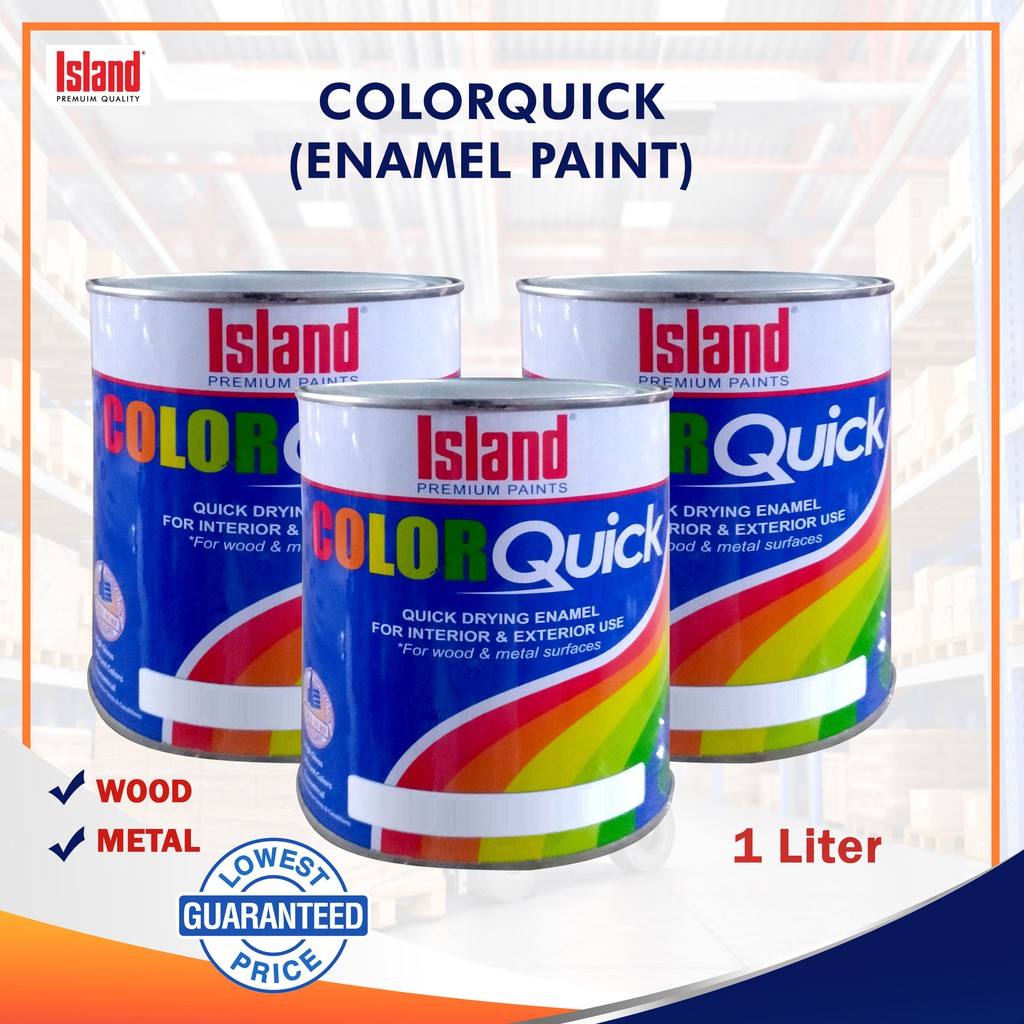 Wood/Metal paint 1L (Island COLORQUICK Assorted Colors) Shopee