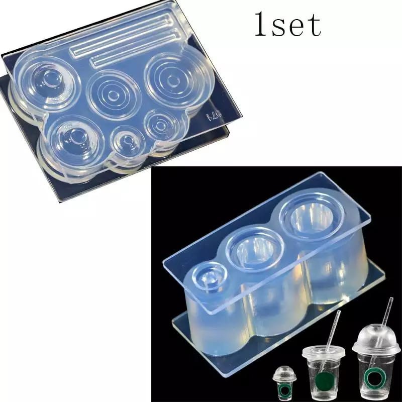 Bubble tea 3d resin mold set Starbucks Coffee cup mold Milktea