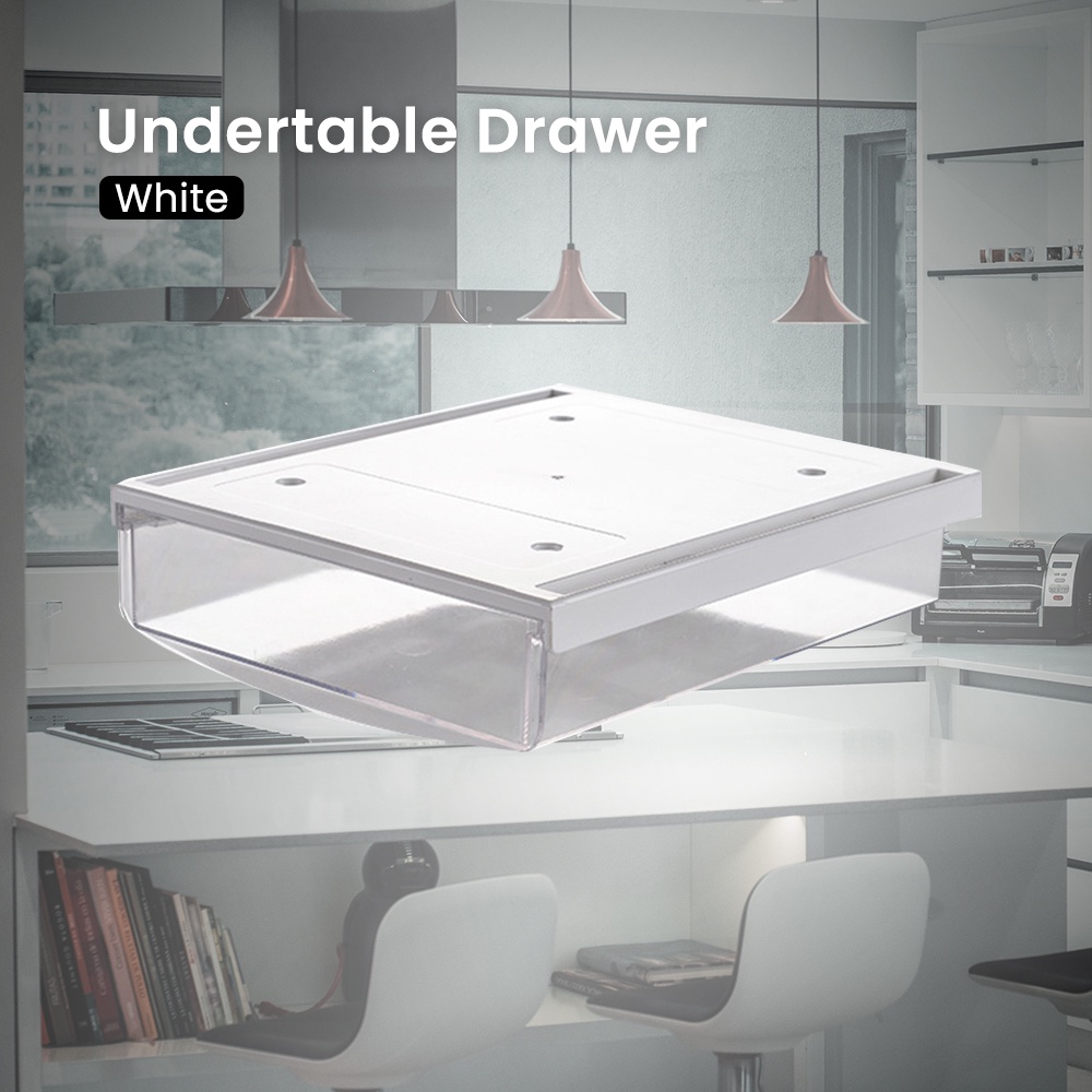 Desktop Mini Drawer Hidden Under Table Pull Out Storage Tray Space ...