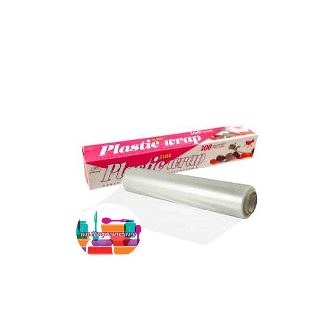 Clear plastic store food wrap