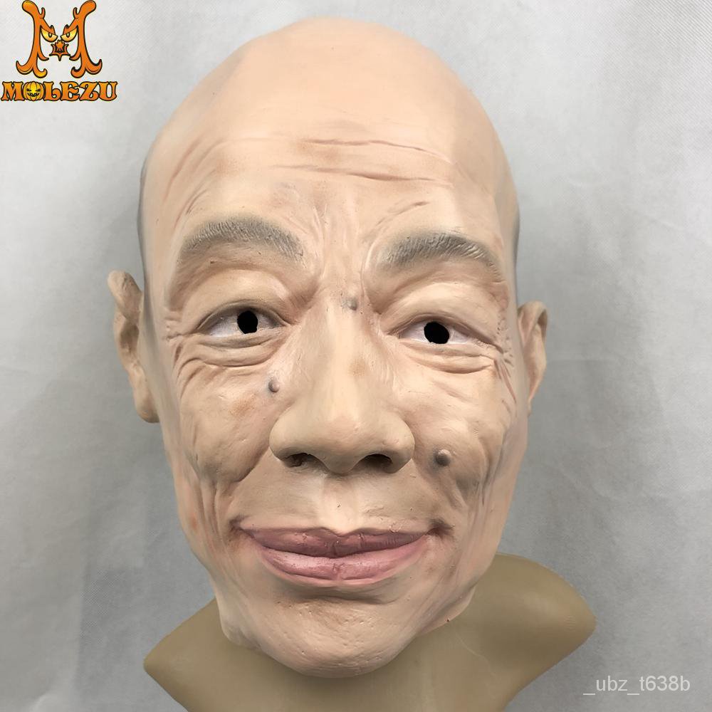Molezu Halloween Realistic Latex Human Mask Funny Full Face Male Masks ...