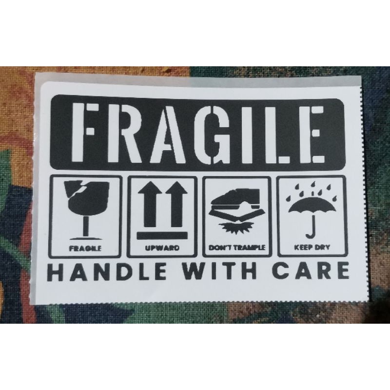 Fragile Sticker Black And White 4x3inches 100pcs Shopee Philippines 0371