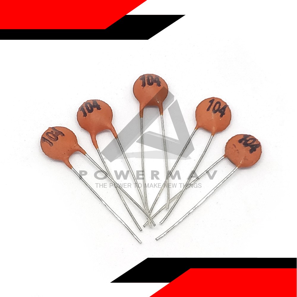 5pcs 100nf Ceramic Capacitor 50v 100 Nf 1000 Ceramic Capacitor 50v 100nf Red Dip Capacitance For 6841