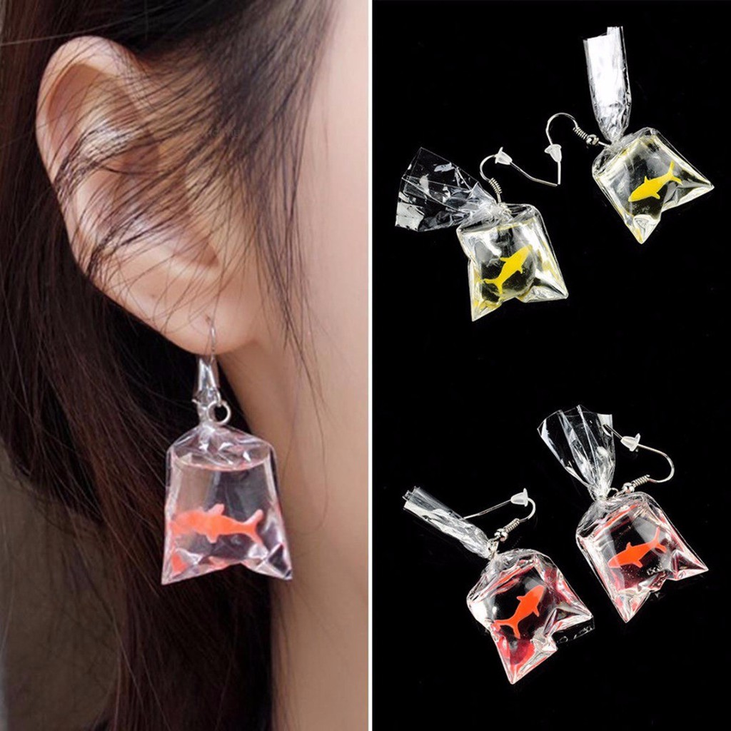 Goldfish bag earrings clearance