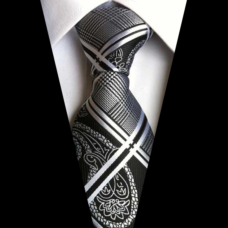 Hot Mens Tie 8cm Silk Ties Striped Floral Necktie Neck Tie Jacquard Woven Fashion Tie Neckwear