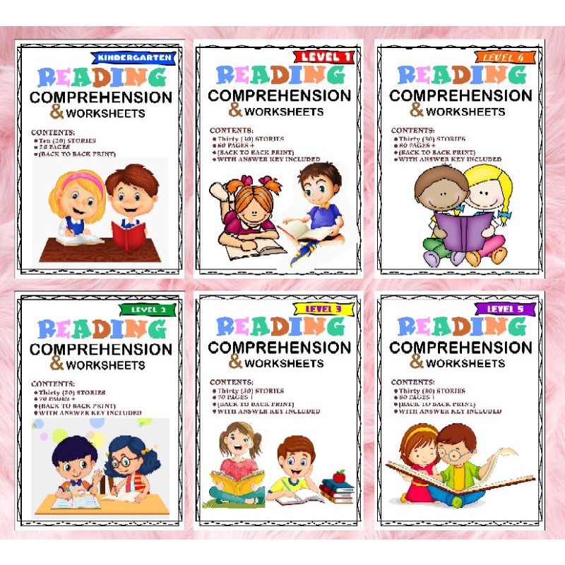 English Reading Comprehension and Worksheets K12 Kinder, Grade Level 1 ...
