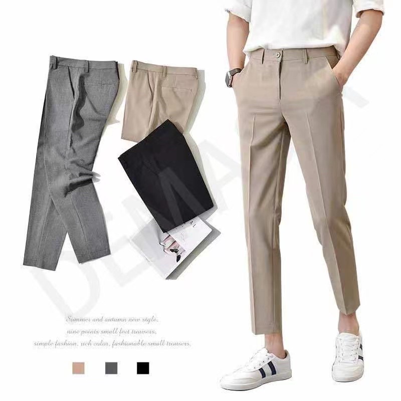 New 4Colors High Quality Trouser Pants for Men Above Ankle Korean ...