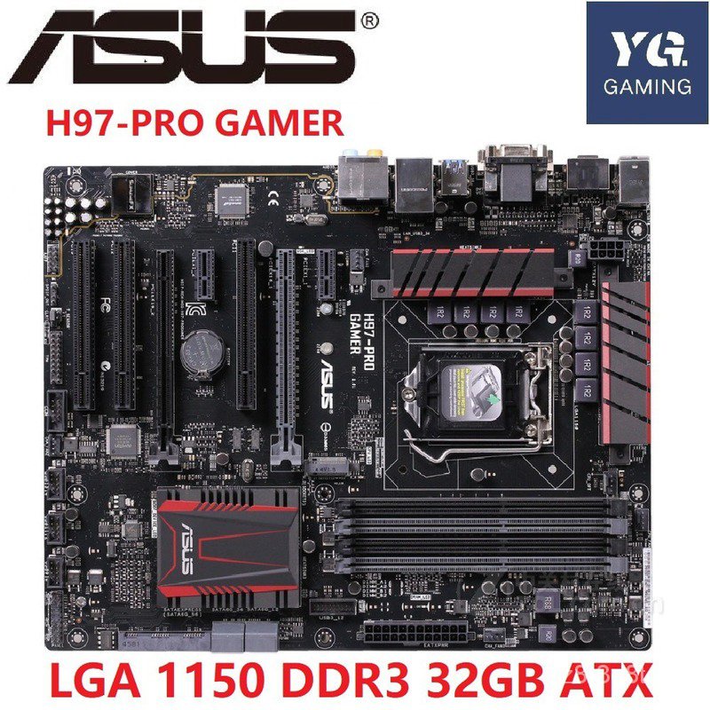 ASUS H97PRO GAMER Desktop Motherboard H97 LGA 1150 DDR3 32GB ATX UEFI BIOS Original Used