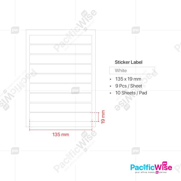 Rectangle Sticker Label/Rectangular Sticker Label/Label Sticker/135mm x ...