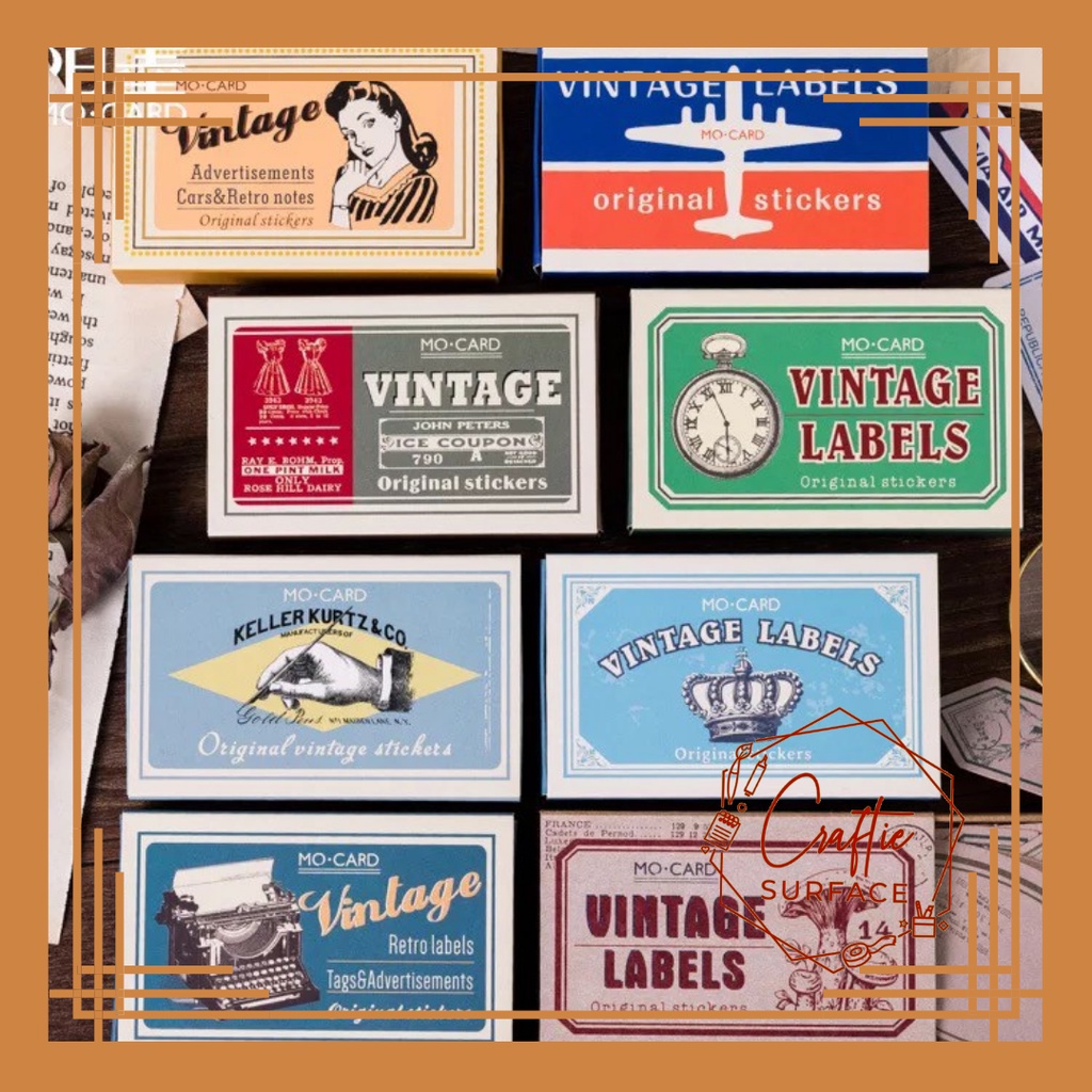 60pcs/box Vintage Labels Writable sticker box | Shopee Philippines
