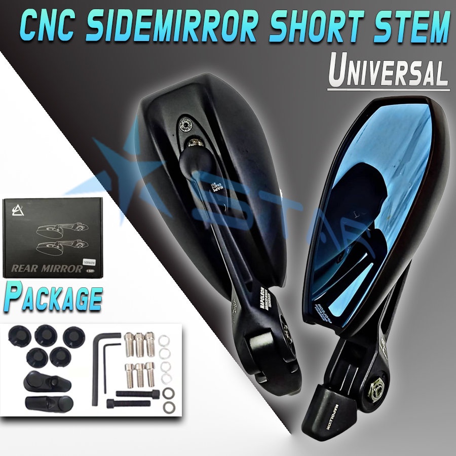 SKY FULL CNC UNIVERSAL SHORT STEM REARVIEW Ray save SIDE MIRROR with