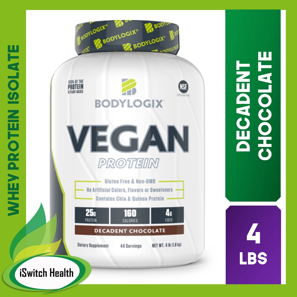 BodyLogix Vegan Protein Powder Lbs Decadent Chocolate Plant Based Protein Powder Plant