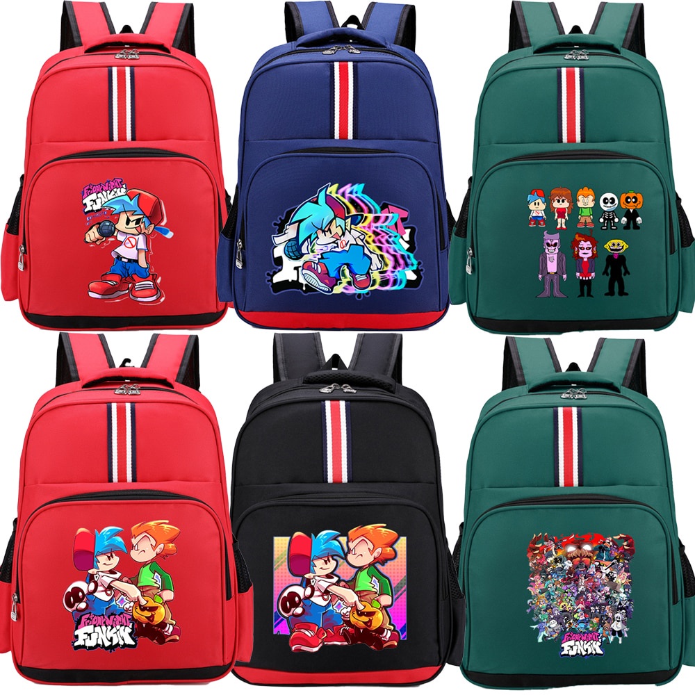 Fraiday Night Funkin Bag Children School Bags Cartoon Print Cute Anime