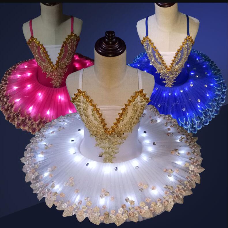New Professional Led Light Swan Lake Ballet Tutu Costume Girls ...