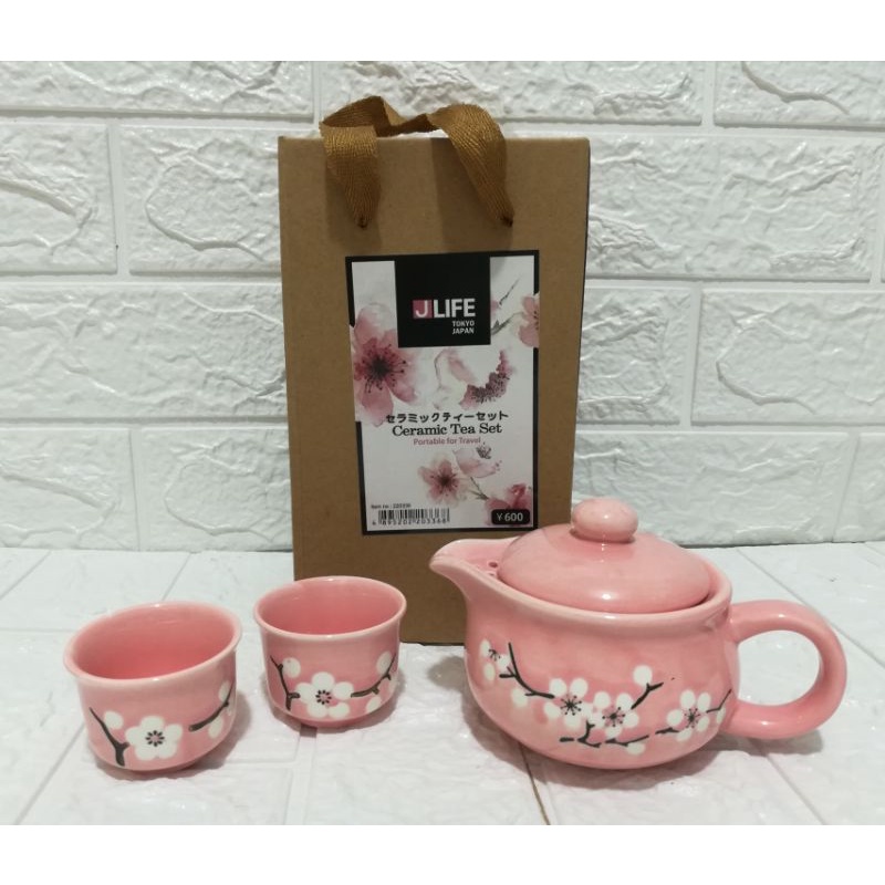 JAPANESE SMALL Tea cup Set Tea Pot Set Cute Mini Sakura Ceramic Tea pot
