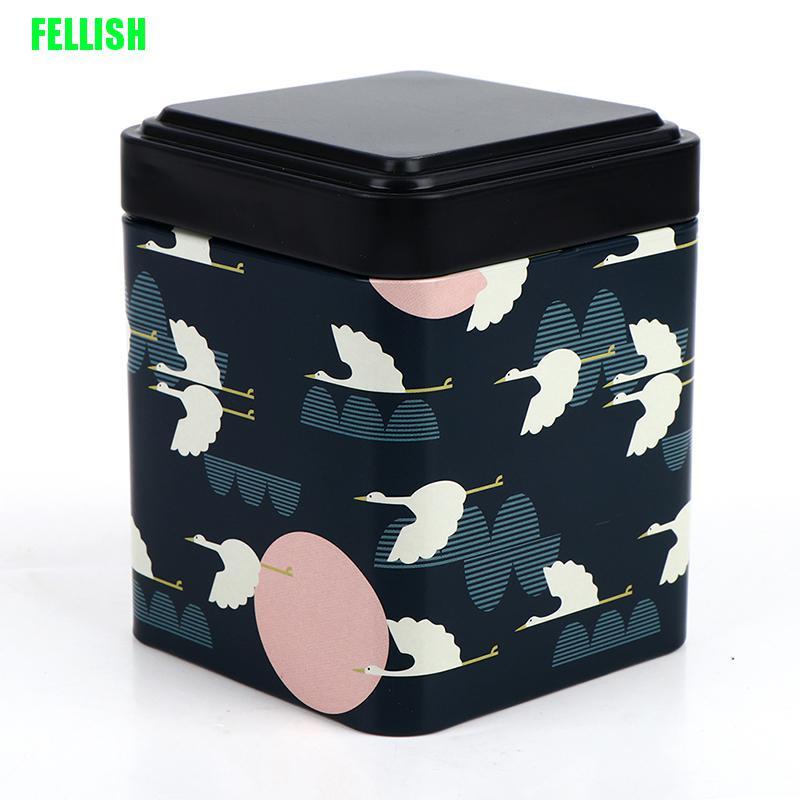 [FEL] Tea Sealed Box Kitchen Storage Container Jar Tin Square Can Candy ...