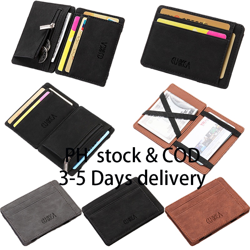 [PH STOCK & COD]new style men's men's PU leather mini magic wallet coin ...