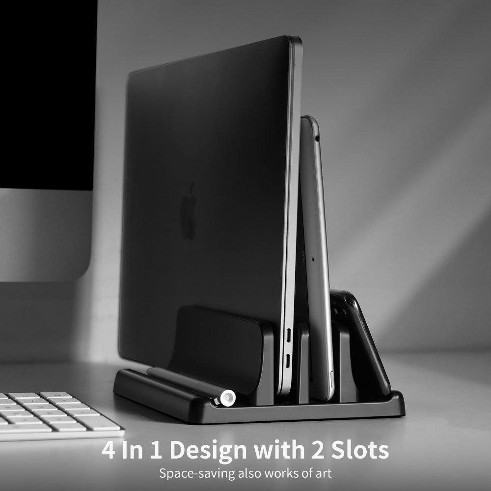 Vertical Laptop Stand Durable Plastic Dual Laptop Holder with ...
