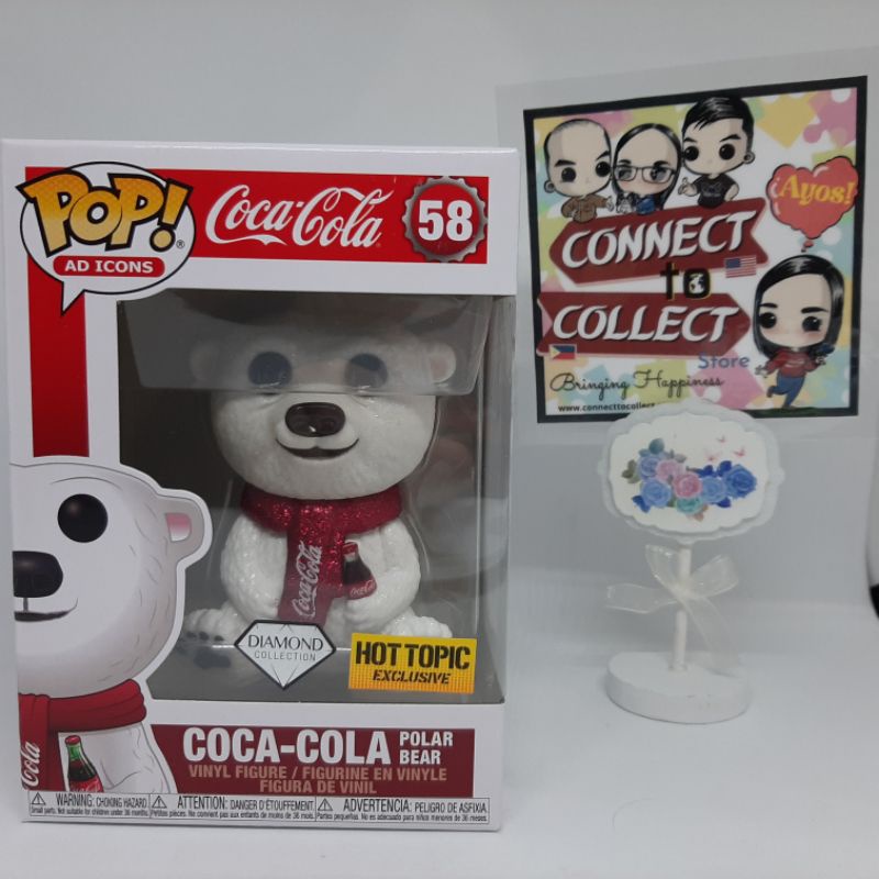 Funko Pop Coca Cola Polar Bear 58 Diamond Glittered Vinyl Hot Topic Exclusive Sticker Ad Icon 1859