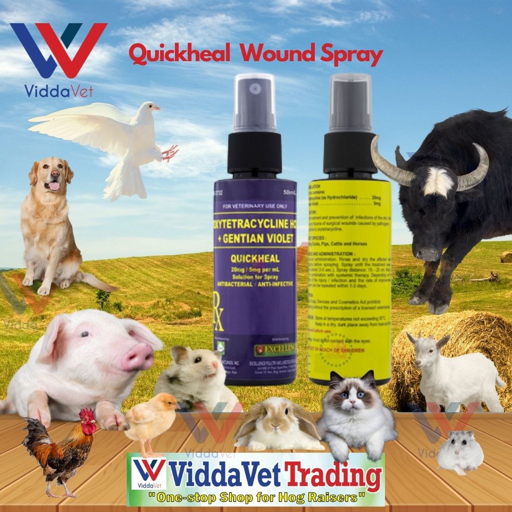Quick Heal Wound Spray for Pets livestock pig gamefowl rabbit pigeon