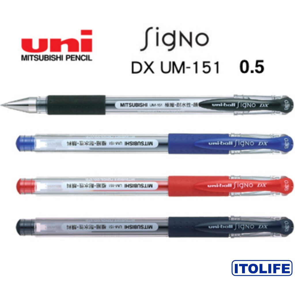 1PC New Uni-Ball Signo UM-151 0.28MM BLACK Roller Ball Pen