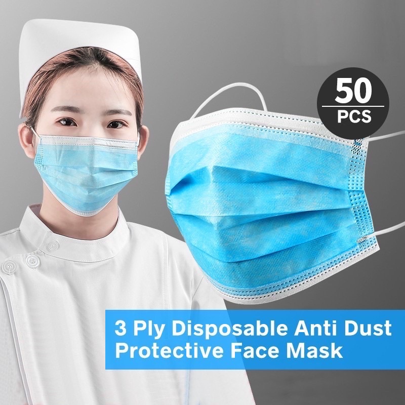 3ply Blue Thick Mask (50pcs) | Shopee Philippines