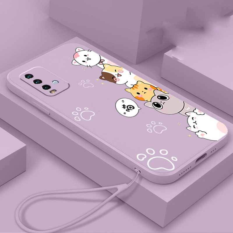 Casing Redmi 9T phone case Softcase Liquid Silicone Protector Smooth  Protective Bumper Cover new design DZMM01 with cat