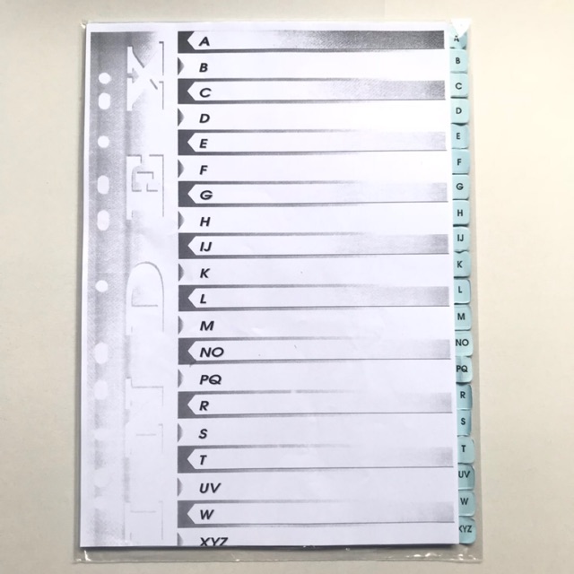 Index Divider/AZ Character Set/20 Sheets/120 Gsm Paper Shopee