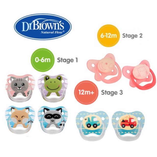 ☽Dr. Brown's Pre Vent Pacifier, Stage 1,2,3 (1 Piece) Shopee Philippines