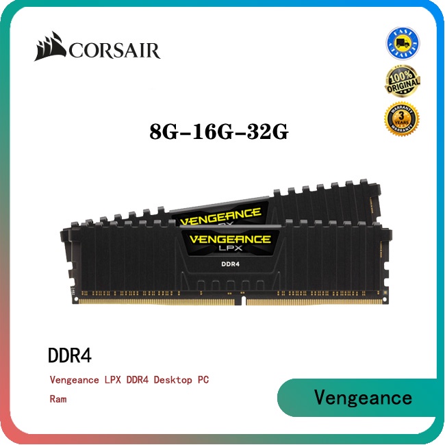 CORSAIR Vengeance LPX Ryzen DDR4 RAM 8G/16G/32G Desktop DIMM PC RAM  (8GB/16GB/32GB)