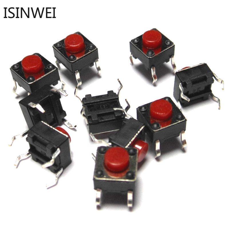 100pcs 6*6*5mm Red Small Button Switch Induction Cooker Switch 6x6x5 ...