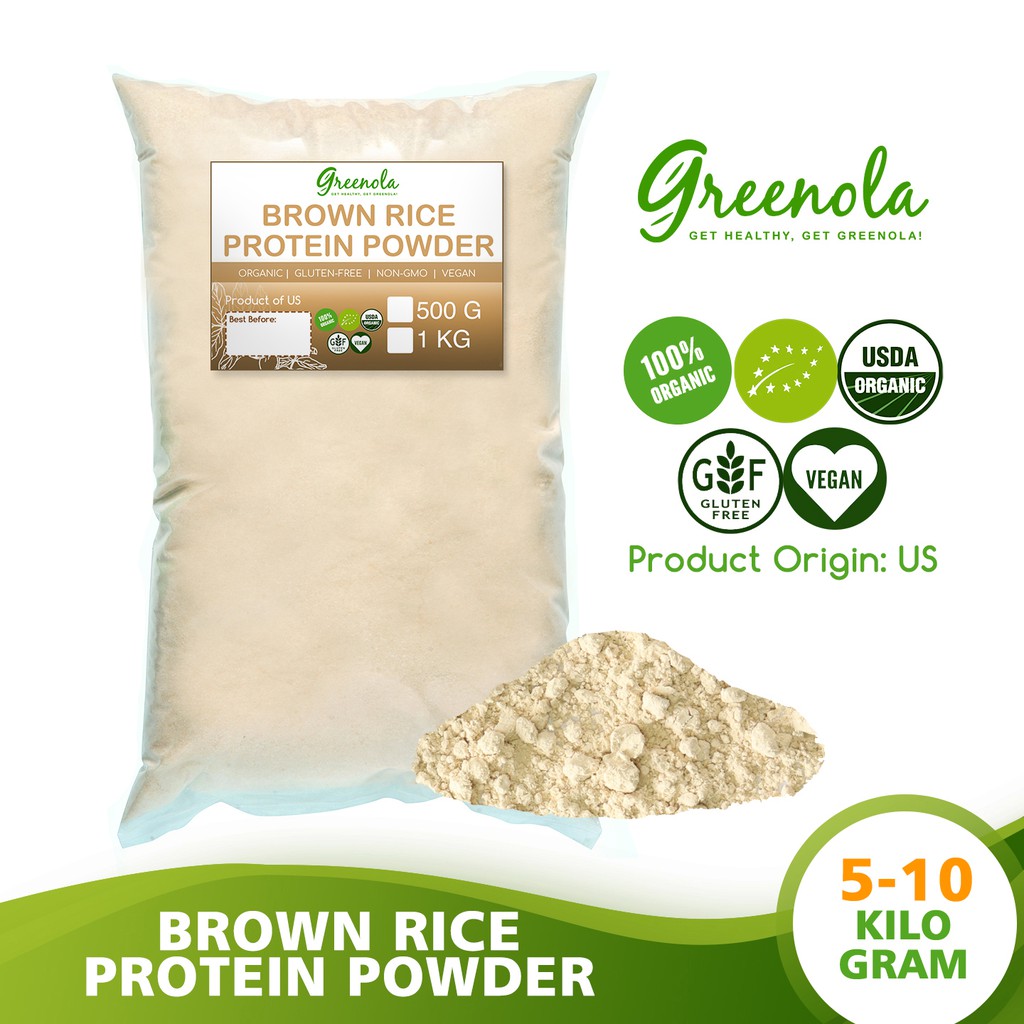 Greenola Organic Brown Rice Protein Powder (Bulk) 5 Kgs 10 Kgs | Shopee ...