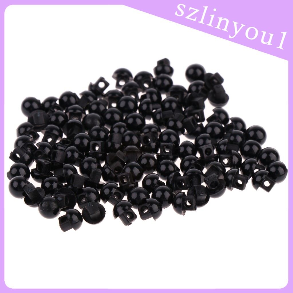 200 Pcs Black Safety Eyes Buttons Plastic Solid