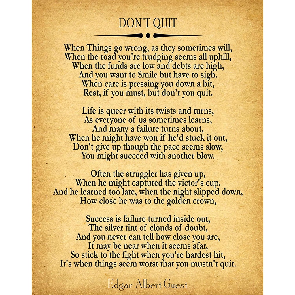 Dont Quit Poem Dont Quit Motivational Poem Inspiring Poem Motivating ...