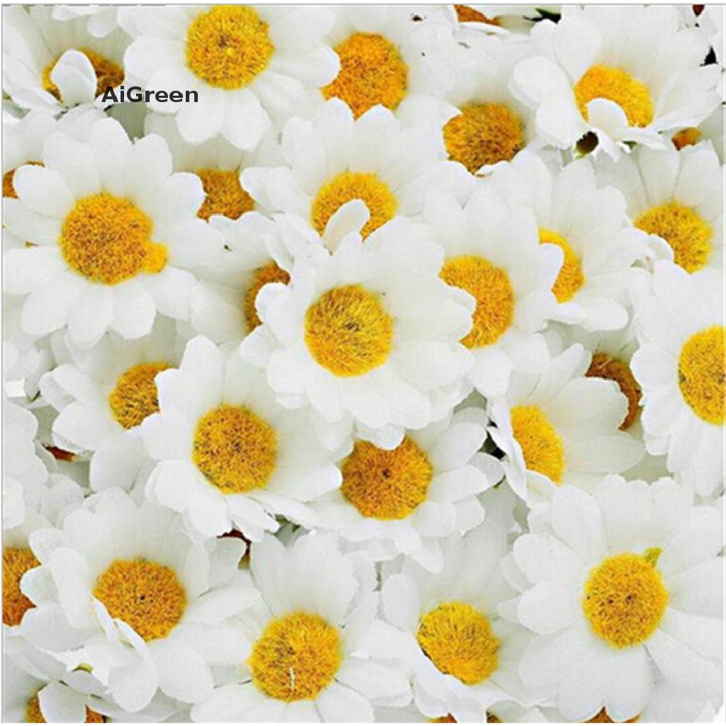 AiGreen 100Pcs Artificial Gerbera Daisy Silk Flowers Heads For DIY