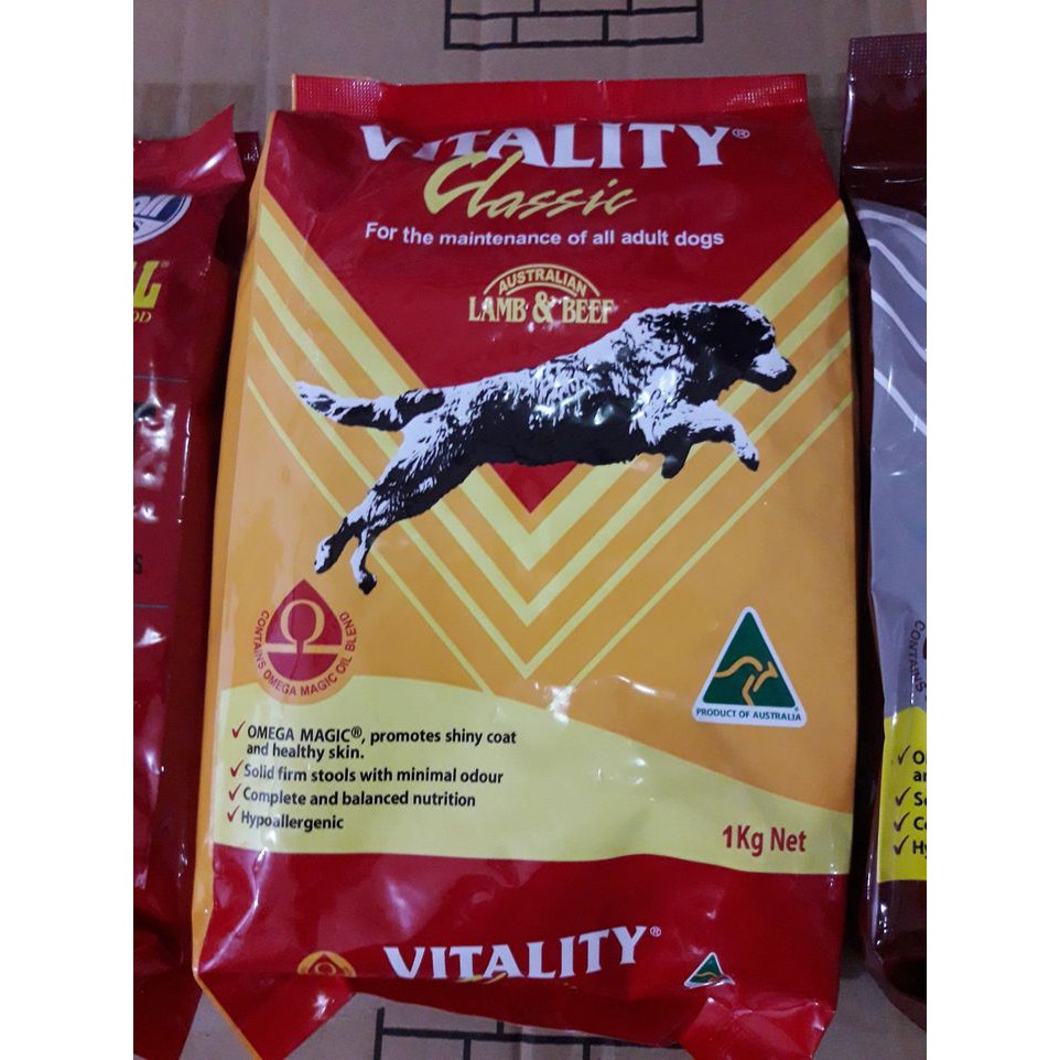 Vitality lamb and shop beef dog food