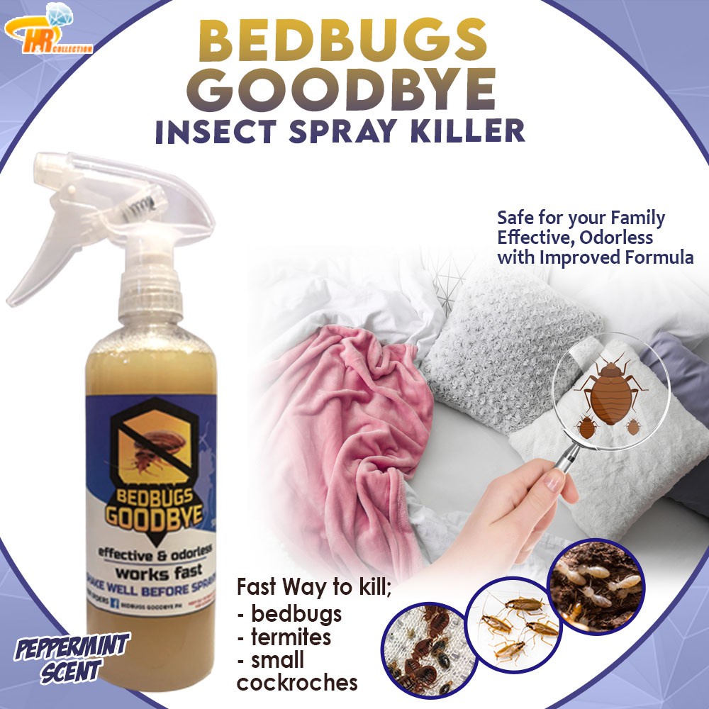 Bedbugs Goodbye Spray 500ml Natural Bed bugs Killer effective odorless, Improved Formula