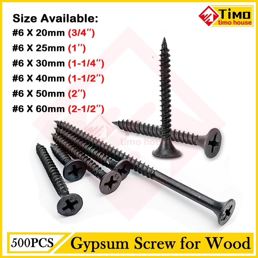 (500pcs) Gypsum board Drywall Black Screw gymsum screw wood for ...