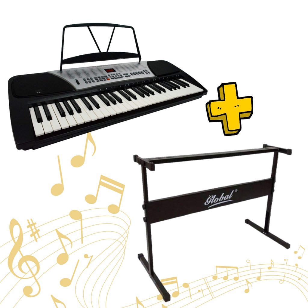 Global GL 444 54 Key Electronic Keyboard w/ D Stand Shopee