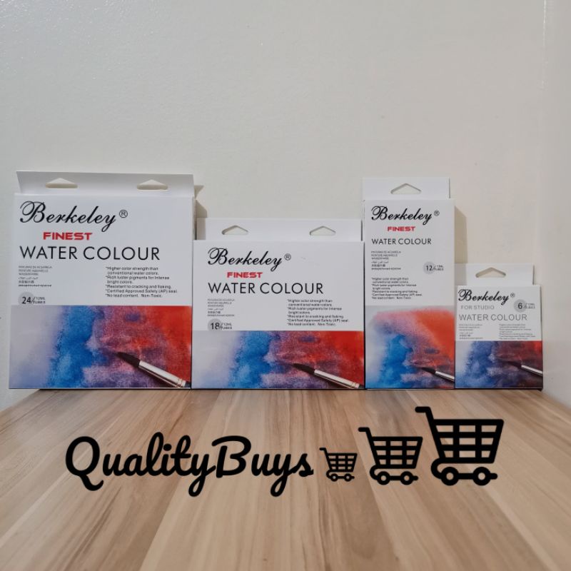 Berkeley 24 colors Acrylic Gouache Tempra Watercolor Oil Paint Set ...