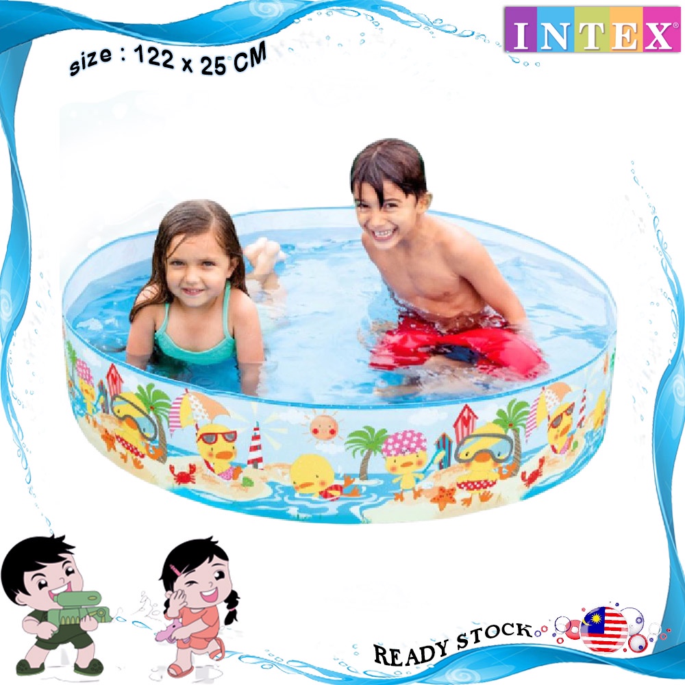 INTEX (NP28) Duckling Snapset Kids Swimming Pool Cute Cartoon Round ...