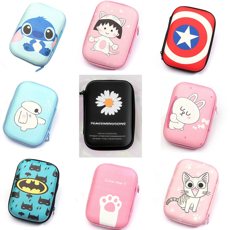 USB Cable Coin Storage Box Cute Cartoon Pouch Case for Earphone/Coin ...