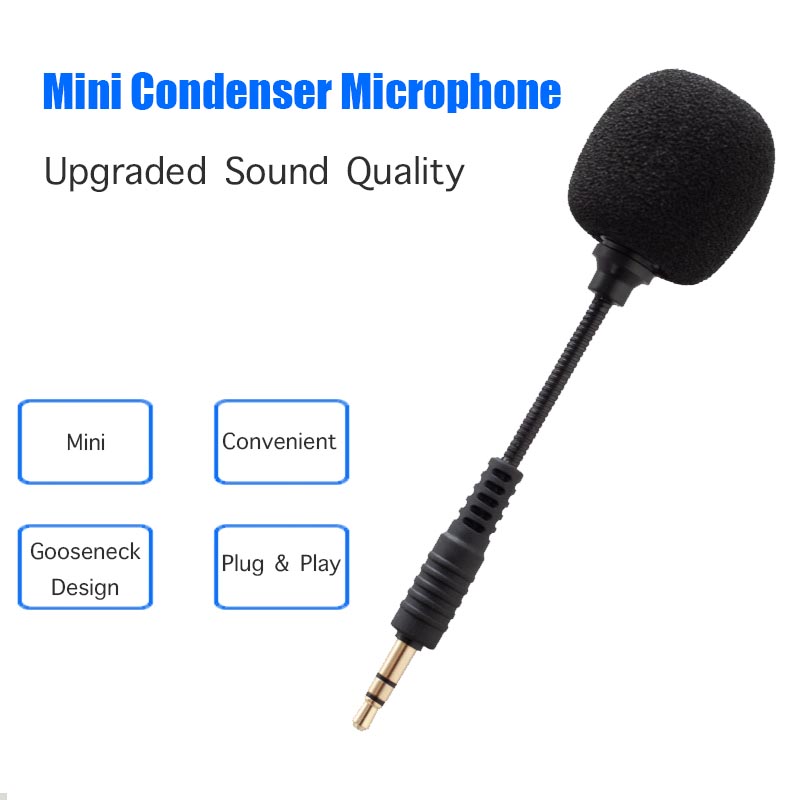 3.5mm Gooseneck Style Mini Microphone, Small Condenser Mic Noise ...